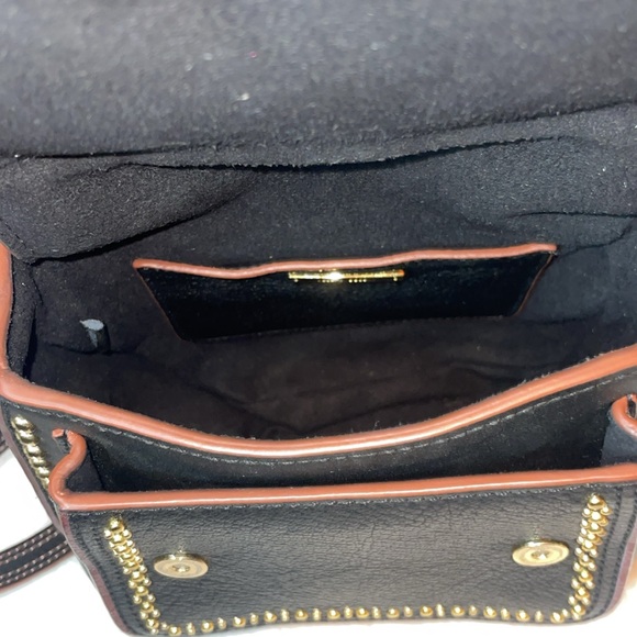 Miu Miu Rare Dahlia Madras Crystal Rhinestone Stud Black Leather Bag Purse - Picture 10 of 15